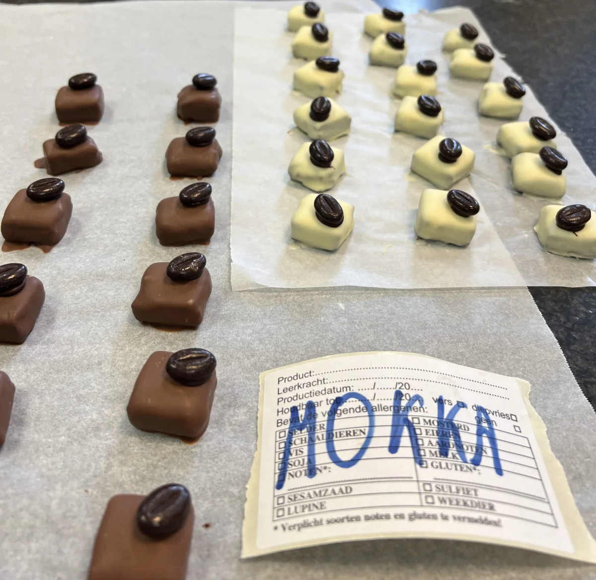 Dipped mocha chocolates