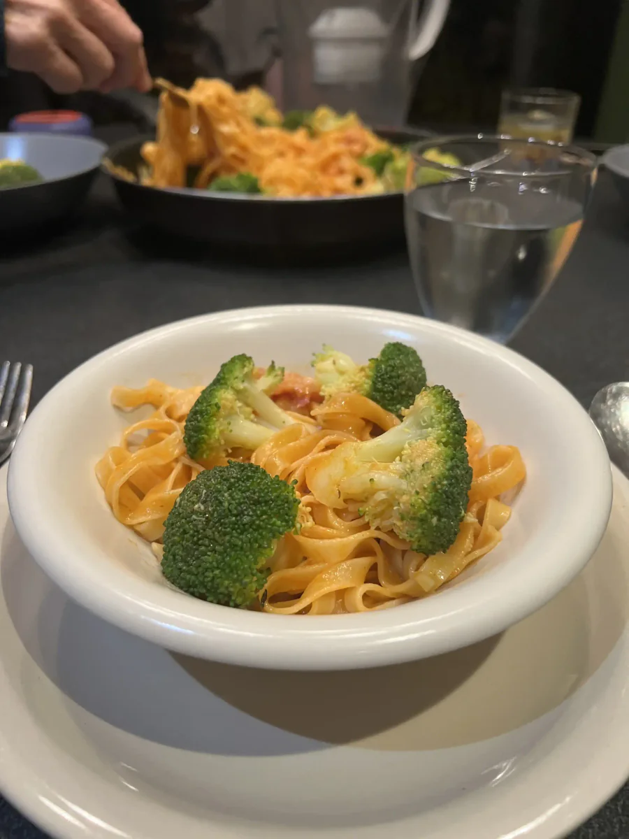 Pasta with broccoli and pancetta