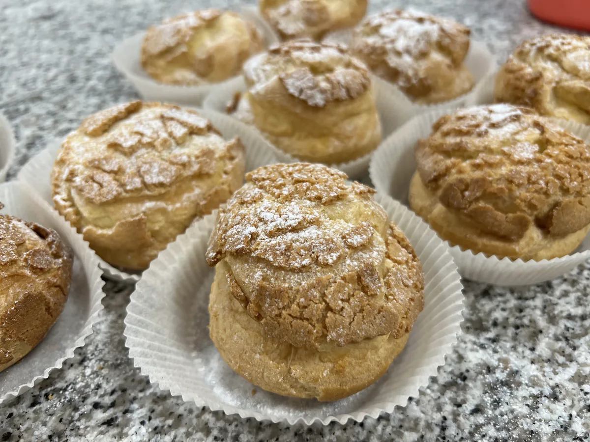 Finished tiger choux buns
