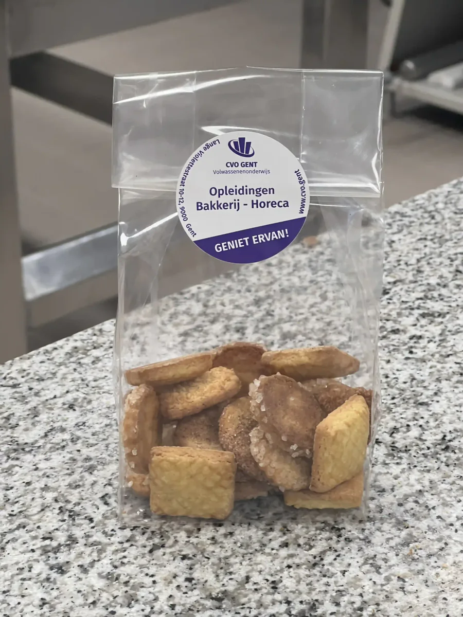 Bag of fried cheese cubes.