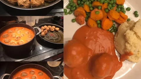 Balls in tomato sauce