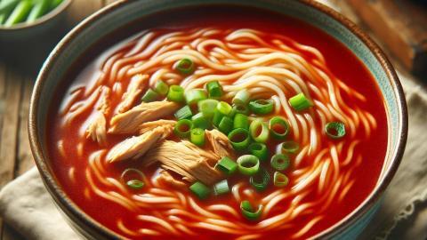 -bowl-of-Chinese-tomato-soup-with-a-smooth-red-broth-showcasing-only-specific-visible-ingredients-in-the-soup.-The-soup-contains-cooked-noodles-pi