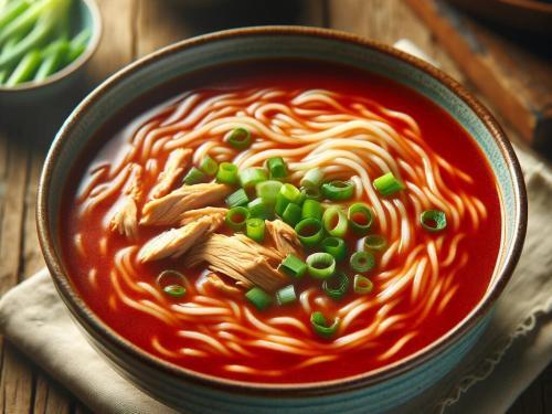 -bowl-of-Chinese-tomato-soup-with-a-smooth-red-broth-showcasing-only-specific-visible-ingredients-in-the-soup.-The-soup-contains-cooked-noodles-pi