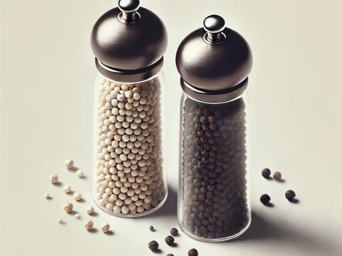 ingredienten - wit en zwarte peper