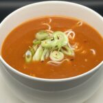 Chinese tomatensoep - closeup - vooraanzicht